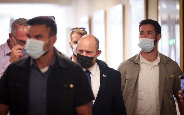 Prime Minister Naftali Bennett at the Knesset on June 28, 2021. (Yonatan Sindel/FLASH90) Prime Minister Naftali Bennett at the Knesset on June 28, 2021. (Yonatan Sindel/FLASH90)