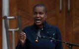 Party leader of the Green Party of Canada, Annamie Paul, speaks during a vigil for the victims of the deadly vehicle attack on five members of the Canadian Muslim community in London, Ontario, Canada, June 8, 2021 (Nicole OSBORNE / AFP)