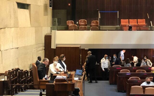 The presidential vote gets underway at the Knesset, June 2, 2021. (Tal Schneider/Times of Israel) The presidential vote gets underway at the Knesset, June 2, 2021. (Tal Schneider/Times of Israel)