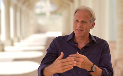 Former MK and Israeli ambassador to the US Michael Oren speaks during a segment of Behind the Headlines, May 30, 2021. (Times of Israel)