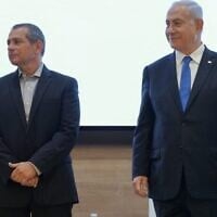 Then-Shin Bet chief Nadav Argaman (left) and Prime Minister Benjamin Netanyahu, April 11, 2021 (Courtesy)