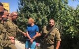 A suspect is arrested after entering Israel from Lebanon. June 7, 2021 (Israel Defense Forces)