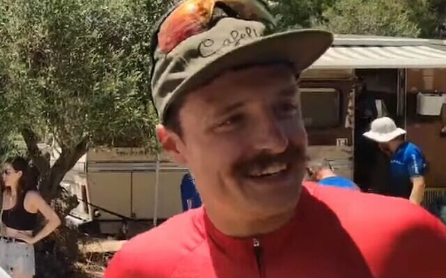 Vlad Logionov after winning the Israel Road Race Championships, on June 19, 2021 (video screenshot) Vlad Logionov after winning the Israel Road Race Championships, on June 19, 2021 (video screenshot)