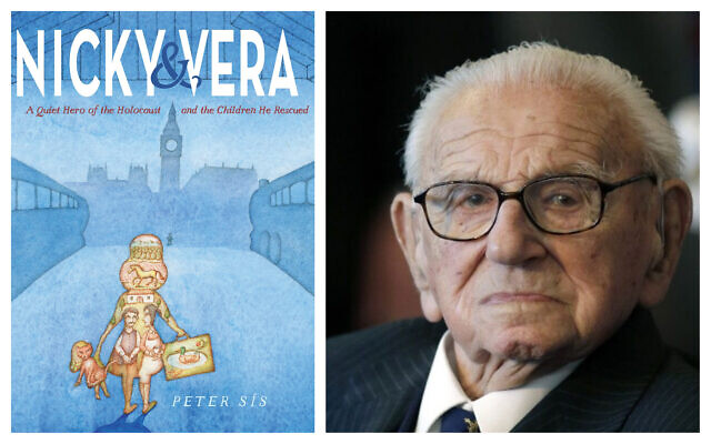 'Nicky & Vera' by Peter Sis (Courtesy W.W. Norton and Company); Holocaust-era hero Nicholas Winton, who helped save 669 Czech children from the Nazi invasion. (AP/Petr David Josek, File)