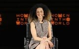 In this file photo taken on April 7, 2016, Journalist Masih Alinejad speaks onstage at the 7th Annual Women In The World Summit at the Lincoln Center in New York City. (Jemal Countess / Getty Images North America / AFP)