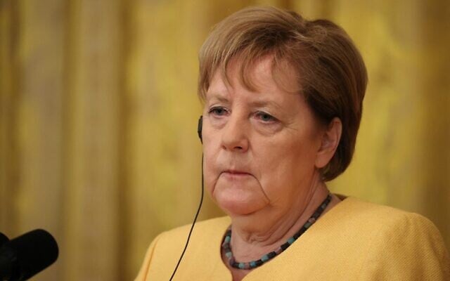German Chancellor Angela Merkel listens during a joint news conference with US President Joe Biden in the East Room of the White House on July 15, 2021 in Washington, DC. (Photo by CHIP SOMODEVILLA / GETTY IMAGES NORTH AMERICA / Getty Images via AFP) German Chancellor Angela Merkel listens during a joint news conference with US President Joe Biden in the East Room of the White House on July 15, 2021 in Washington, DC. (Photo by CHIP SOMODEVILLA / GETTY IMAGES NORTH AMERICA / Getty Images via AFP)