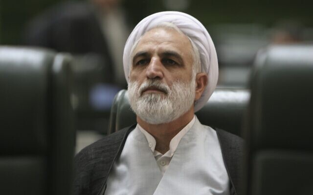 In this August 21, 2005 file photo, former Iranian Intelligence Minister Gholamhossein Mohseni Ejehi listens to a speech during a session of parliament in Tehran, Iran. (AP Photo/Vahid Salemi, File) In this August 21, 2005 file photo, former Iranian Intelligence Minister Gholamhossein Mohseni Ejehi listens to a speech during a session of parliament in Tehran, Iran. (AP Photo/Vahid Salemi, File)