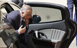 Iraqi Prime Minister Mustafa Al-Kadhimi arrives to the Vatican for a private audience with Pope Francis, Friday, July 2, 2021. (AP Photo/Gregorio Borgia)