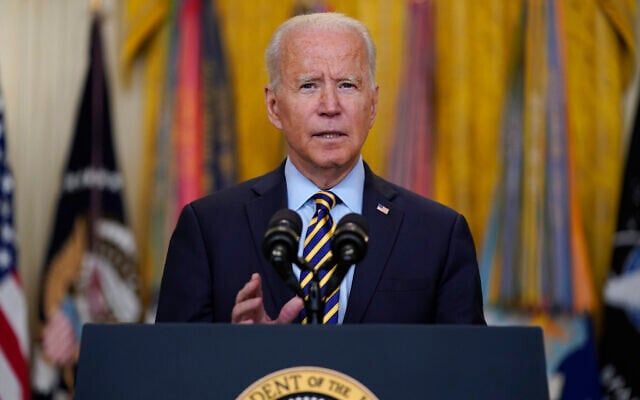 President Joe Biden speaks about the American troop withdrawal from Afghanistan, in the East Room of the White House, July 8, 2021, in Washington. (AP Photo/Evan Vucci) President Joe Biden speaks about the American troop withdrawal from Afghanistan, in the East Room of the White House, July 8, 2021, in Washington. (AP Photo/Evan Vucci)