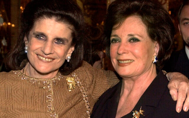 In this May 22, 2000, photo, Leah Rabin, left, widow of slain Israeli Prime Minister Yitzhak Rabin, poses with Jehan Sadat, widow of assassinated Egyptian President Anwar Sadat at a reception before being honored at the "Broadway Salutes Seeds of Peace and the Peacemakers" gala at New York's Carnegie Hall. (AP Photo/Ron Frehm, File) In this May 22, 2000, photo, Leah Rabin, left, widow of slain Israeli Prime Minister Yitzhak Rabin, poses with Jehan Sadat, widow of assassinated Egyptian President Anwar Sadat at a reception before being honored at the "Broadway Salutes Seeds of Peace and the Peacemakers" gala at New York's Carnegie Hall. (AP Photo/Ron Frehm, File)