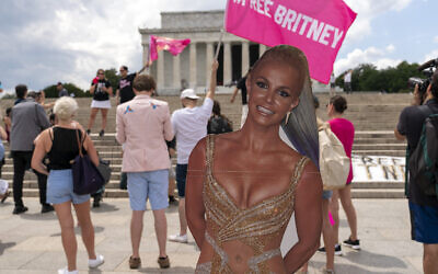 Fans and supporters of pop star Britney Spears protest at the Lincoln Memorial, during the "Free Britney" rally, on July 14, 2021, in Washington. (AP Photo/Jose Luis Magana)