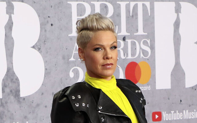 Singer Pink poses for photographers upon arrival at the Brit Awards in London, February 20, 2019. (Vianney Le Caer/Invision/AP, File) Singer Pink poses for photographers upon arrival at the Brit Awards in London, February 20, 2019. (Vianney Le Caer/Invision/AP, File)