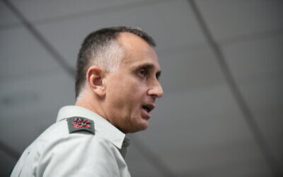 File: Maj. Gen. Tamir Hayman, chief of Military Intelligence, at the Annual International Conference of the Institute for National Security Studies, in Tel Aviv, January 28, 2020. (Tomer Neuberg/FLASH90) File: Maj. Gen. Tamir Hayman, chief of Military Intelligence, at the Annual International Conference of the Institute for National Security Studies, in Tel Aviv, January 28, 2020. (Tomer Neuberg/FLASH90)