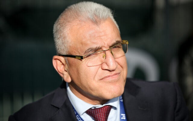 Director of Ziv Medical Center Salman Zarka attends a ceremony at the hospital in the northern city of Safed, on February 25, 2020. (David Cohen/Flash90) Director of Ziv Medical Center Salman Zarka attends a ceremony at the hospital in the northern city of Safed, on February 25, 2020. (David Cohen/Flash90)