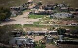 Illustrative. The Bedouin village Khan al-Ahmar in the West Bank, on March 21, 2021. (Yonatan Sindel/Flash90)