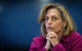 Dr. Sharon Alroy-Preis, head of public health services in the Health Ministry, at a press conference in Jerusalem on June 23, 2021. (Yonatan Sindel/Flash90)