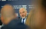 Finance Minister Avigdor Liberman attends the Eli Horowitz Conference for Economy and Society, organized by Israel Democracy Institute in Jerusalem on June 29, 2021. (Yonatan Sindel/Flash90)
