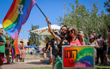 Participants in Mitzpe Ramon's first LGBT pride march, July 2, 2021 (Flash90)