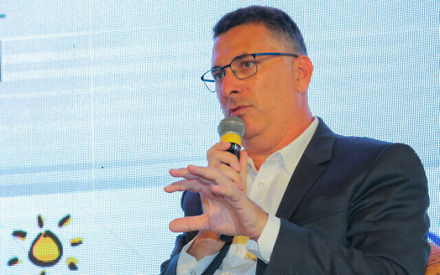 Justice Minister Gideon Saar speaks during a Conference of Heads of Local Authorities in Ramat Negev, southern Israel, July 22, 2021 (Flash90) Justice Minister Gideon Saar speaks during a Conference of Heads of Local Authorities in Ramat Negev, southern Israel, July 22, 2021 (Flash90)