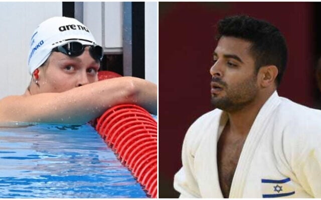 Anastasya Gorbenko (Jonathan Nackstrand / AFP) and Sagi Muki (Amit Shisel/Israel Olympic Committee) Anastasya Gorbenko (Jonathan Nackstrand / AFP) and Sagi Muki (Amit Shisel/Israel Olympic Committee)