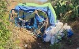 The site of a paraglider crash near Modiin on July 2, 2021. (Israel Police)