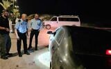 The scene where a man was shot dead in Hura, July 16, 2020 (Israel Police)