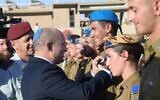 Prime Minister Naftali Bennett at a ceremony marking the completion of an IDF officers training course on July 1, 2021. (Amos Ben Gershom/GPO)