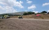 The site of a paraglider crash near Kaduri on July 23, 2021. (Magen David Adom)