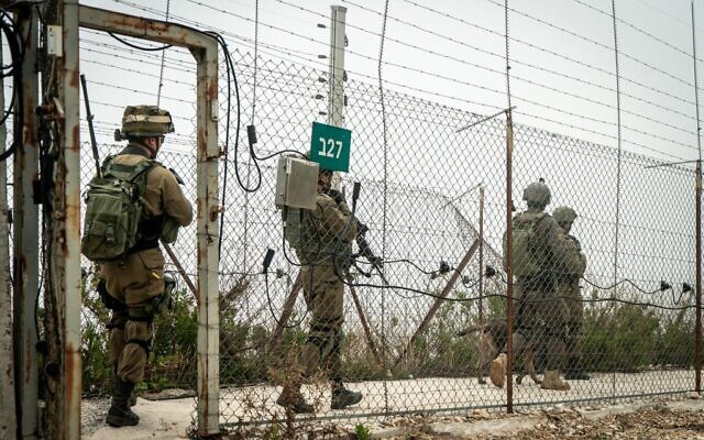 IDF troops patrol the border with Lebanon in an undated photograph. (Israel Defense Forces)