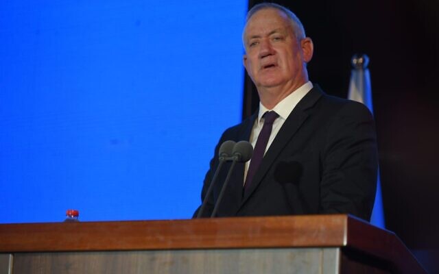 Defense Minister Benny Gantz speaks at a graduation ceremony for Israel's National Defense College outside Tel Aviv on July 14, 2021. (Israel Defense Forces) Defense Minister Benny Gantz speaks at a graduation ceremony for Israel's National Defense College outside Tel Aviv on July 14, 2021. (Israel Defense Forces)