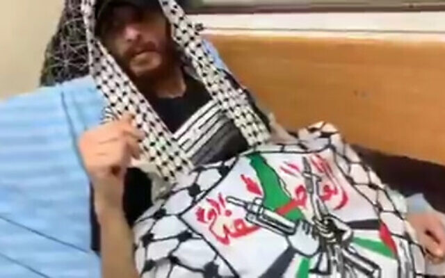 Ghadanfar Abu Atwan is seen in the Kaplan Hospital in Rehovot, on July 8, 2021. (Screenshot: Twitter) Ghadanfar Abu Atwan is seen in the Kaplan Hospital in Rehovot, on July 8, 2021. (Screenshot: Twitter)