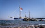 The Fleur de Passion research ship before it left Eilat in southern Israel for Port Sudan, July 19, 2021. ((Marcos Schonholz)