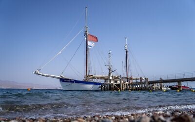 The Fleur de Passion research ship before it left Eilat in southern Israel for Port Sudan, July 19, 2021. ((Marcos Schonholz)