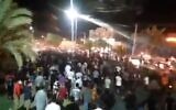 Screen grab taken from video apparently showing protests against water shortages in Khuzestan, July 16, 2021 (Twitter)