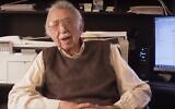 Detroit Jewish News columnist Danny Raskin was featured on Detroit Public Television last year at age 101. (YouTube screenshot)