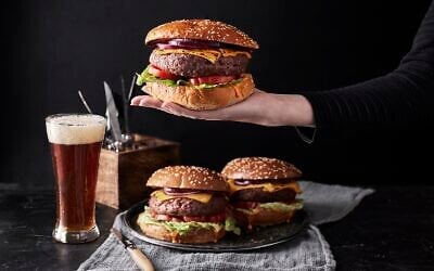 Alternative beef burgers made of plant-based materials by Redefine Meat. (Courtesy, Redefine Meat)
