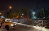 The scene of a blast in Tehran, caused by an 'unknown object,' July 10, 2021 (video screenshot)