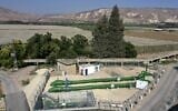 A picture taken on July 11, 2021, shows a pipe system used to transfer water from Israel to Jordan by Mekorot, Israel's national water company, near Kibbutz Masada by the border with Jordan (background), south of the Sea of Galilee, or Lake Tiberias, one of the main water sources in Israel. (MENAHEM KAHANA / AFP)