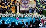 In this file photo taken on June 22, 2021 Iran's President-elect Ebrahim Raisi delivers speech at the Imam Reza shrine in the city of Mashhad in northeastern Iran. (Mohsen Esmaeilzadeh / ISNA NEWS AGENCY / AFP)