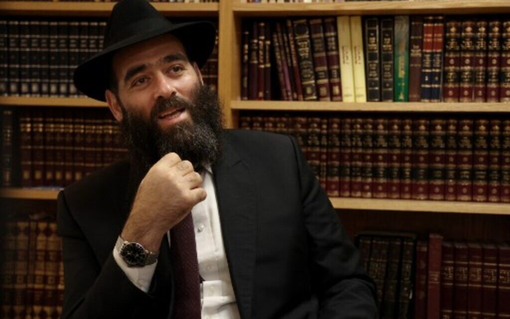 The chief rabbi of Cyprus, Arie Zeev Raskin, speaks during an interview at a synagogue in the Cypriot port city of Larnaca on July 26, 2021. (Christina ASSI / AFP)