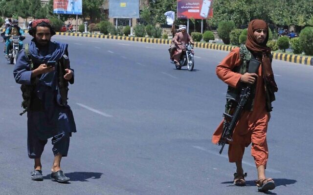 Taliban fighters patrol the streets in Herat on August 14, 2021. (AFP) Taliban fighters patrol the streets in Herat on August 14, 2021. (AFP)
