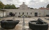 The Church of the Multiplication of the Loaves and Fish in Tabgha, northern Israel, February 12, 2017.  (Jack Guez/AFP)