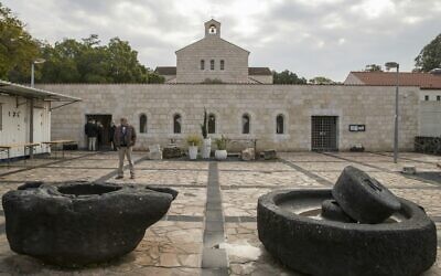The Church of the Multiplication of the Loaves and Fish in Tabgha, northern Israel, February 12, 2017. (Jack Guez/AFP) The Church of the Multiplication of the Loaves and Fish in Tabgha, northern Israel, February 12, 2017. (Jack Guez/AFP)
