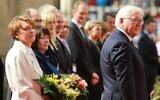 German President Frank-Walter Steinmeier (R), his wife Elke Büdenbender and wife of Czech President Milos Zeman, Katerina Zemanova attend a welcome ceremony, ahead their meeting on August 26, 2021, in Prague, Czech Republic. (MILAN KAMMERMAYER / AFP)