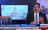 Screen capture from video of Dick Farrel hosting a show on Newsmax on February 13, 2018. (YouTube via JTA/ File)
