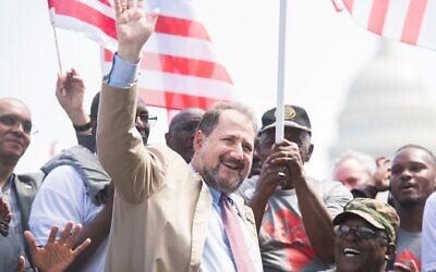 Paul Strauss attends a rally on Pennsylvania Avenue, Washington, DC, September 16, 2019. (Tom Williams/CQ-Roll Call, Inc via Getty Images/ via JTA)