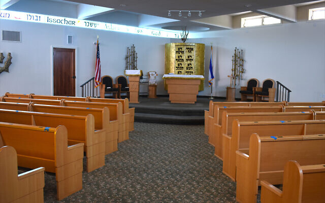 The main sanctuary of Congregation B’nai Zion, a nonaffiliated synagogue in Key West with about 100 members. Founded in 1887, it’s the oldest synagogue in South Florida. (Larry Luxner/via JTA) The main sanctuary of Congregation B’nai Zion, a nonaffiliated synagogue in Key West with about 100 members. Founded in 1887, it’s the oldest synagogue in South Florida. (Larry Luxner/via JTA)