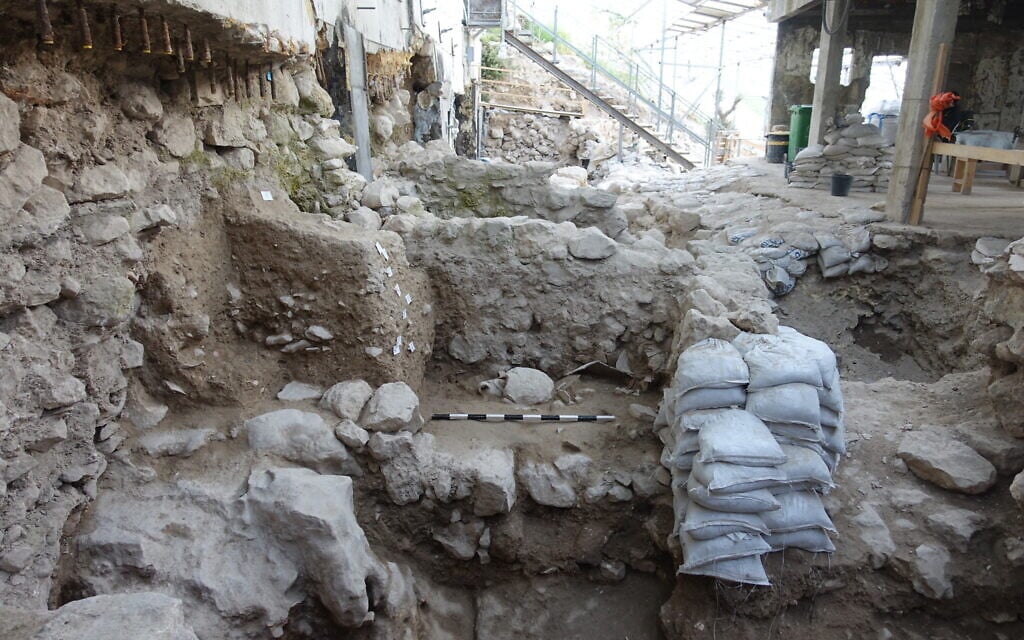 Illustrative: The excavation area of an 8th century BCE layer of destruction in the City of David likely resulting from an earthquake from the same period that rocked the Holy Land and was mentioned in the Bible. (Ortal Kalaf/ Israel Antiquities Authority)