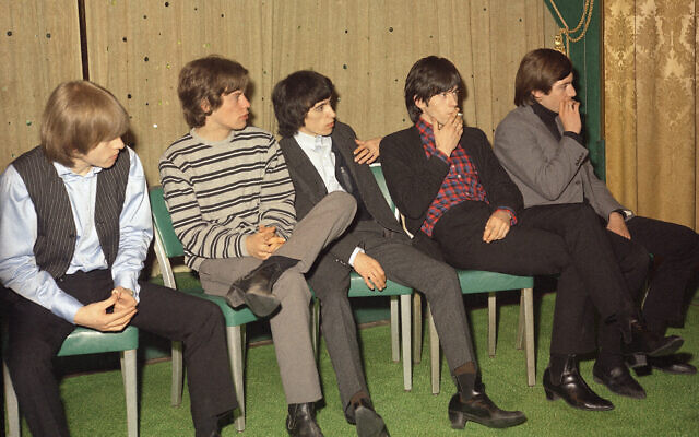 The Rolling Stones are seen in this 1965 press interview in New York City.  From left are:Brian Jones, guitar; Mick Jagger, lead vocals; Bill Wyman, bass; Keith Richards, guitar, backup vocals; and Charlie Watts, drums.  The Rolling Stones, an English musical group toured the United States in 1965.    (AP Photo)