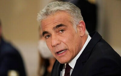 Foreign Minister Yair Lapid meets with US Secretary of State Antony Blinken in Rome, on June 27, 2021. (AP Photo/Andrew Harnik, Pool, File) Foreign Minister Yair Lapid meets with US Secretary of State Antony Blinken in Rome, on June 27, 2021. (AP Photo/Andrew Harnik, Pool, File)
